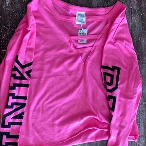 Pink Victoria’s Secret long sleeve crop